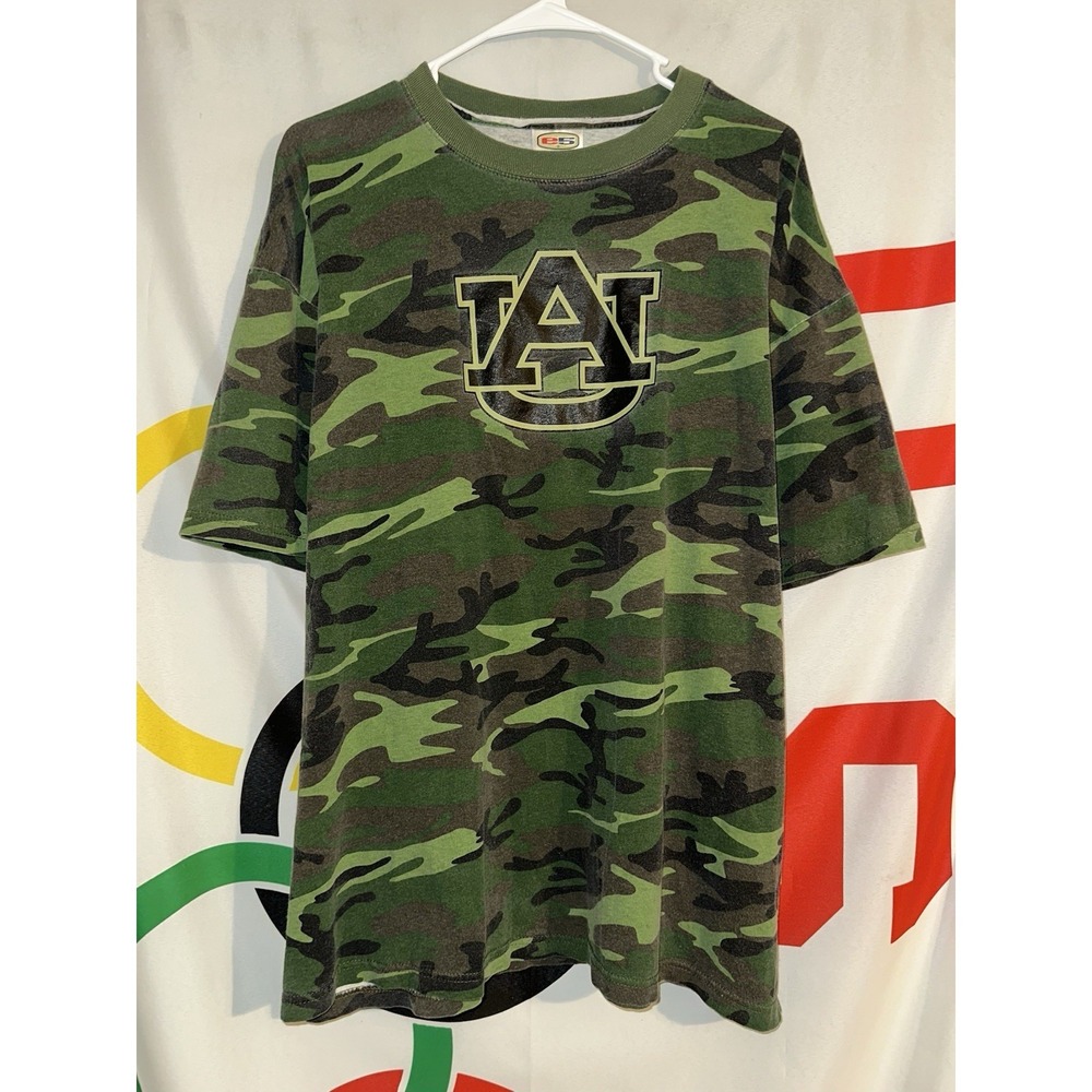Vintage Y2K E5 Auburn Tigers Camo T Shirt 2XL Football